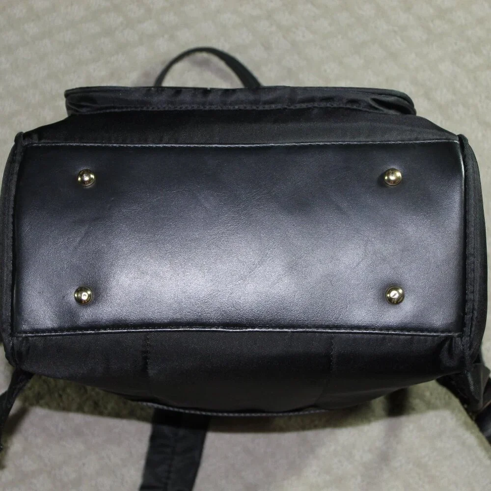 Joan & David Black Nylon Laptop Travel Backpack Bag EUC